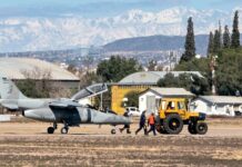 IA-63 Pampa II-40 E-805 sufre un incidente en la IV Brigada Aérea